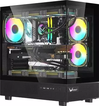 Корпус Formula V Crystal Z8, ATX, Midi-Tower, 2xUSB 3.0, USB Type-C, черный, без БП (CRYSTAL Z8 B)