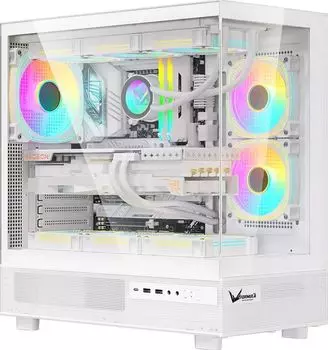 Корпус Formula V Crystal Z8 FLOE, ATX, Midi-Tower, 2xUSB 3.0, USB Type-C, RGB подсветка, белый, без БП (CRYSTAL Z8 FLOE W)