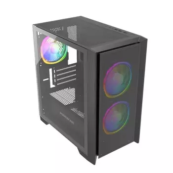 Корпус PowerCase Alisio Micro Z3B ARGB, mATX, Mini-Tower, USB 3.0, RGB подсветка, черный, без БП (CAMZB-A3)
