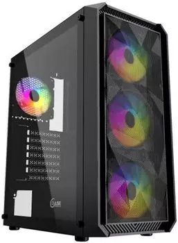 Корпус PowerCase Mistral Edge, ATX, Midi-Tower, USB 3.0, RGB подсветка, черный, без БП (CMIEB-L4)