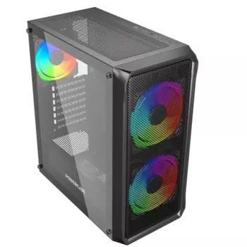 Корпус PowerCase Mistral Edge SE, ATX, Midi-Tower, USB 3.0, RGB подсветка, черный, без БП (CMSEB-A3)