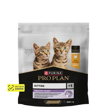 PRO PLAN® Healthy Start Сухой корм для котят в возрасте до года, с курицей, 400 гр.