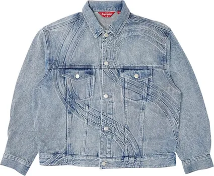 Куртка Supreme S Logo Denim Trucker 'Washed Blue', синий