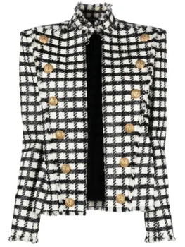 Balmain жакет в клетку, черный