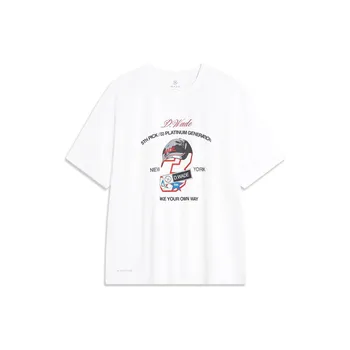 Свободная футболка с короткими рукавами Li-Ning Wade Series с буквенным принтом Icy Sensation, топы унисекс, молочно-белый AHST531-2 L