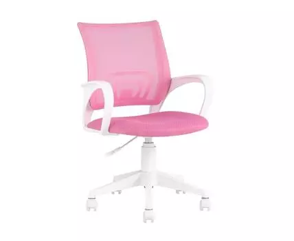 Кресло офисное TopChairs ST-BASIC-W розовый крестовина пластик белый