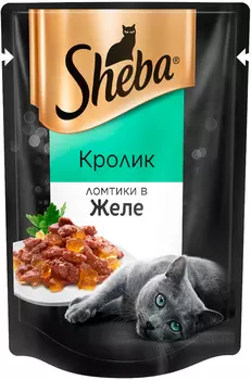 Sheba для взрослых кошек ломтики в желе с кроликом (85 гр х 24 шт)