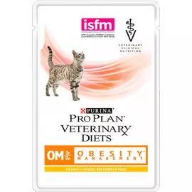 Purina Veterinary Diets Om St/ox Obesity для взрослых кошек при ожирении с курицей 85 гр (85 гр (8 + 2 шт))