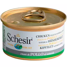 Schesir Cat Chicken Natural Style Dinner для взрослых кошек с цыпленком в собственном соку (85 гр х 14 шт)