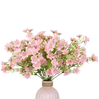 5 шт. искусственных цветов гипсофилы Babys Breath, букеты из искусственного шелка, устойчивые к ультрафиолетовому излучению, для дома, свадьбы, вечеринки, декора стола своими руками белый