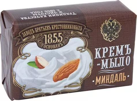 Крем-мыло Заводъ Братьевъ Крестовниковыхъ твердое Миндаль 190г