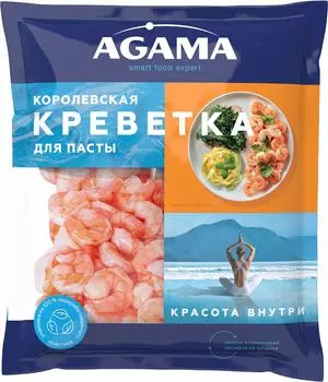 Креветки Agama Королевские очищенные варено-мороженые 300г