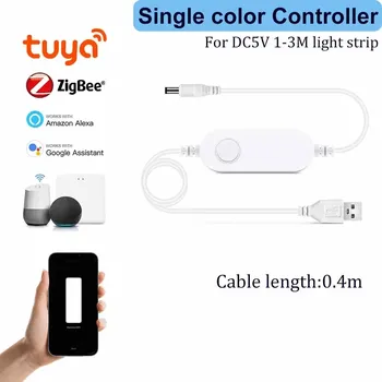 Светодиодный контроллер Zigbee для USB DC5V DW/RGB/RGBCCT Голосовое управление/управление через приложение 3м 5В Светодиодная лента умная жизнь Alexa Google Home