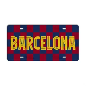 FJ Decor Car Metal Sign Ctiy Номерной знак MILAN Barcelona Madrid Country Metal Plaque Tottenham Manchester Decortaive 30x15cm