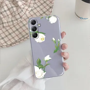 Милый цветочный мягкий прозрачный силиконовый чехол для Xiaomi Redmi Note 13 14T 15 Samsung A55 A35 S24 FE iPhone 15 Huawei Honor Camera защитный противоударный чехол Samsung Galaxy S20