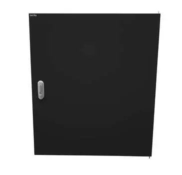 Дверь металлическая с ручкой Netko для WMA, DUO 15U (подходит к собранным, разобранным шкафам "A"), черная (N.FRTD-M.15U.65589.BK)