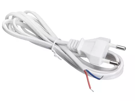 Europlug(M)-OpenEnd, 220В, 1.8м, белый Netko (56156)