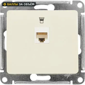 Розетка компьютерная встраиваемая Systeme Electric Glossa RJ45 UTP cat 5e цвет бежевый