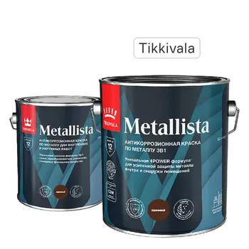Грунт-эмаль по ржавчине 3 в 1 Tikkurila Metallista гладкая цвет коричневый 2.3 л