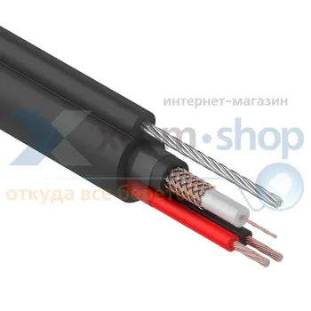 Кабель Rexant КВК-П + 2х0,75мм + ТРОС (7*0,4мм), 305м., черный, OUTDOOR 01-4107
