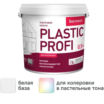 Краска для стен и потолков Bayramix Plastik Profi матовая цвет белый база А 0.9 л