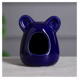 Кормушка для грызунов "Ушки", синяя, 10 см