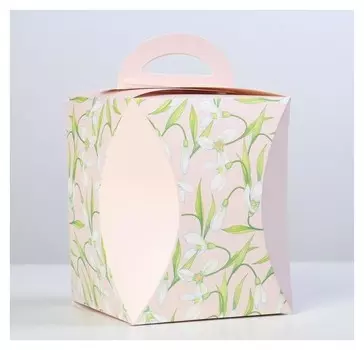 Коробка для кулича "Подснежники" диаметр 12,4 см