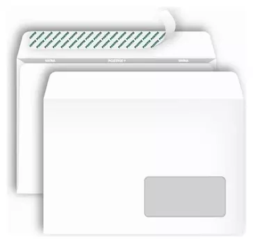 Конверты Postfix С5 стрип, пр.окно 162х229, 80г/м2, 1000шт/уп