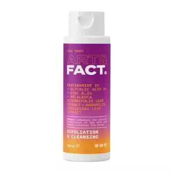 ART&FACT Тоник для лица для глубокого очищения пор / Niacinamide 2 %+Glycolic Acid 2 % 150 мл