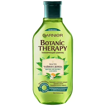 GARNIER Шампунь для нормальных и склонных к жирности волос "Масло чайного дерева, цветки апельсина, алоэ вера" Botanic Therapy
