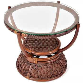 Столик кофейный ротанг, D60х50см, Pecan Washed (античн. орех) Tetchair Andrea 8301