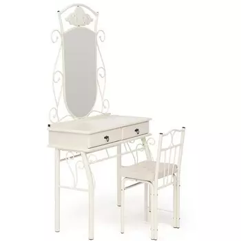 Столик туалетный CANZONA (столик/зеркало + стул) Белый (butter white) Tetchair 7999 10392