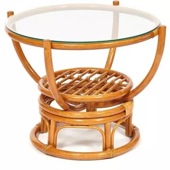 Столик журнальный со стеклом "BENOA" 5005 Cognac (коньяк) (Tetchair)