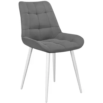 Стул 206М B22 GREY, ножки белые Dikline 00-00062234
