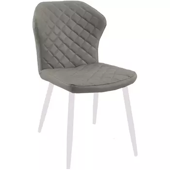 Стул 239М кож/зам GREY, ножки белые Dikline 00-00063469