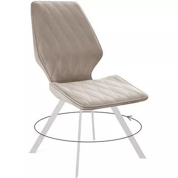Стул B03 BEIGE поворотный/ ножки белые Dikline 00-00062070