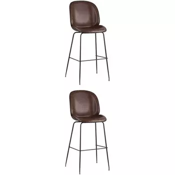 Стул барный Beetle PU со спинкой коричневый 2 шт Stool Group (арт.УТ000038311)