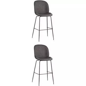 Стул барный Beetle PU со спинкой серый 2 шт Stool Group (арт.УТ000038313)