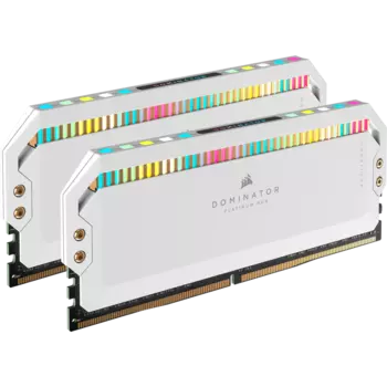 Комплект памяти DDR5 DIMM 32Gb (2x16Gb), 6200MHz, CL36, 1.3 В, Corsair, Dominator Platinum RGB (CMT32GX5M2X6200C36W)