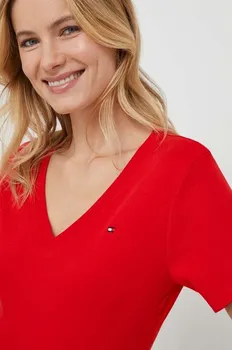 Хлопковая футболка Tommy Hilfiger, красный