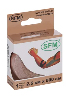 Лента кинезиологическая SFM-Plaster на хлопковой основе 2,5см х500см, беж