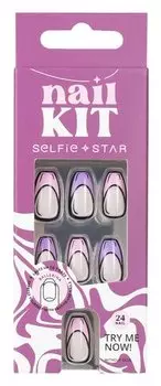Набор накладных ногтей формы балерина Selfie Star Short Length Nails Kit Comic