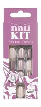 Набор накладных ногтей формы мягкий квадрат Selfie Star Short Length Nails Kit Nude Rhapsody