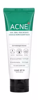 Очищающая пенка для умывания с BHA, AHA и PHA кислотами Some by Mi AhaBhaPha 30 Days Miracle Acne Clear Foam