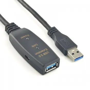 Кабель-удлинитель USB(Am)-USB(Af), 10 м, черный, KS-IS (KS-776-10)