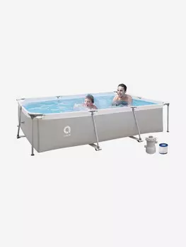 Бассейн Avenli 17771EU, 3.0м*2.07м*65cм, прямоугольный со стальным каркасом, фильтр-насос 300 гал, Серый