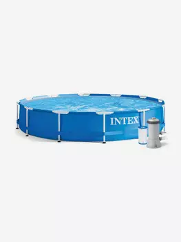 Бассейн каркасный Intex, 366х76 см, Metal Frame, 28212NP, ф-насос, 6503 л, слив кл, Голубой