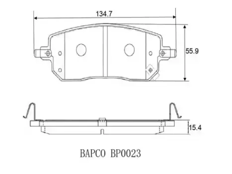 Тормозные колодки дисковые BAPCO BP0023