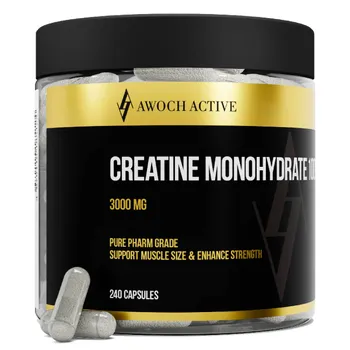 Креатин Моногидрат 100%, 240 капсул, AWOCHACTIVE