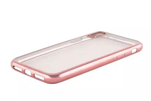 Чехол-накладка Red Line iBox Blaze для смартфона Apple iPhone XR, силикон, прозрачный/розовый